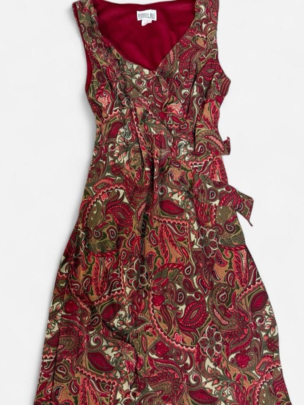 Red Paisley Wrap Dress